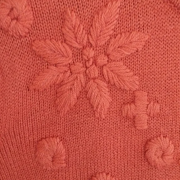 Vintage 90's Grandma Embroidered Cottagecore Turtle Neck Sweater Size M - Picture 5 of 10